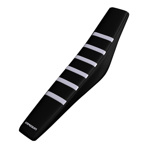 Kawasaki KX450F 19-26/KX250F 21-26 WHITE/BLACK/BLACK Gripper Ribbed Seat Cover